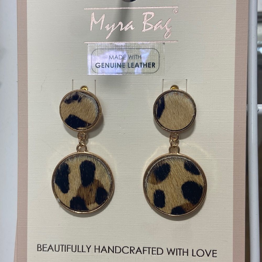 Genuine leather earrings‎